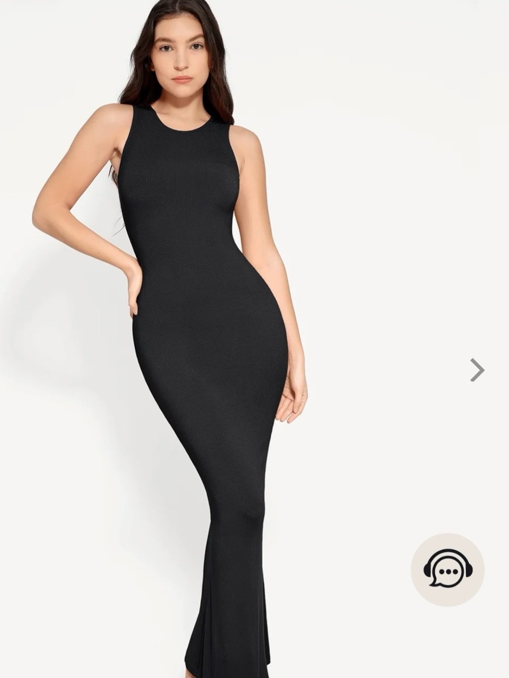 Popilush Shapewear Modal Sleeveless Maxi Dress Black
